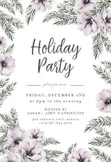 Flower and Pines - Holidays Invitation